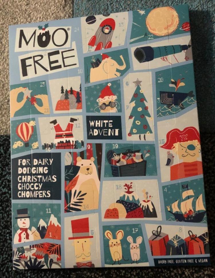 Fotografie - Moo free adventný kalendár biela čokoláda