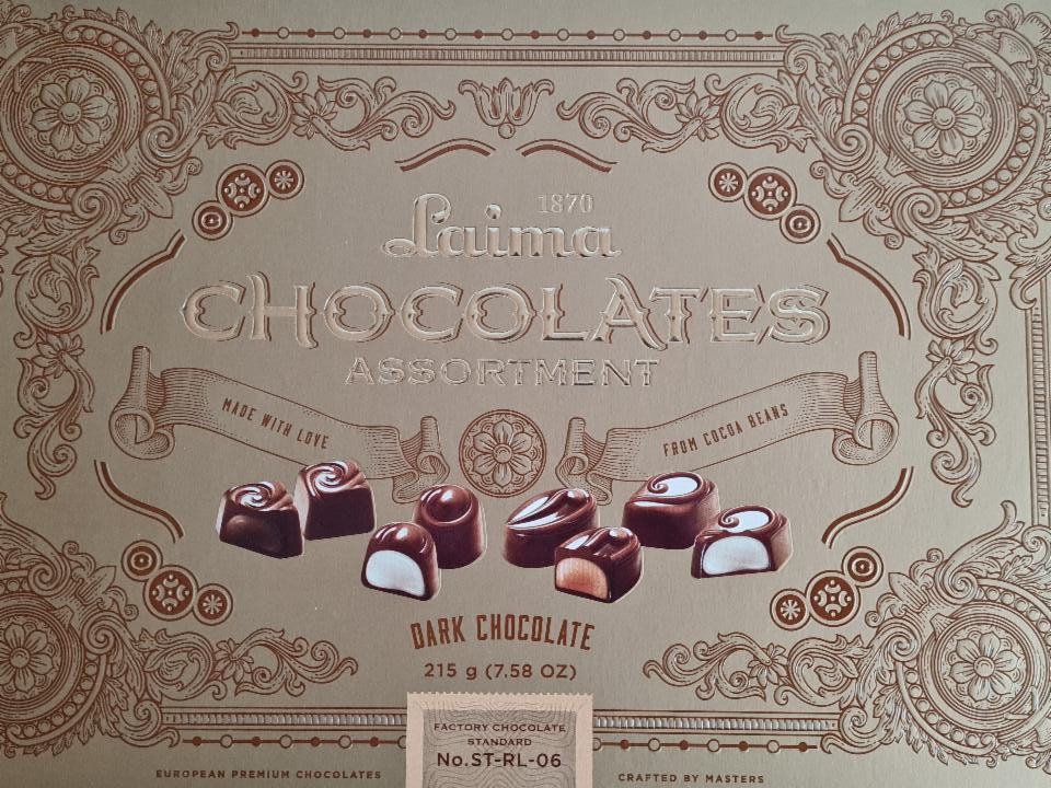 Fotografie - Laima 1870 Chocolates Assortment Dark Chocolate 