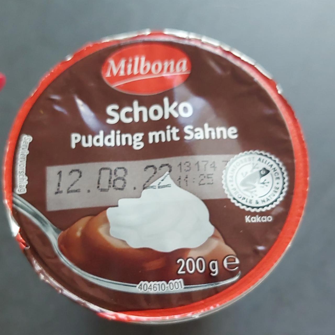 Fotografie - Schoko pudding mit sahne Milbona
