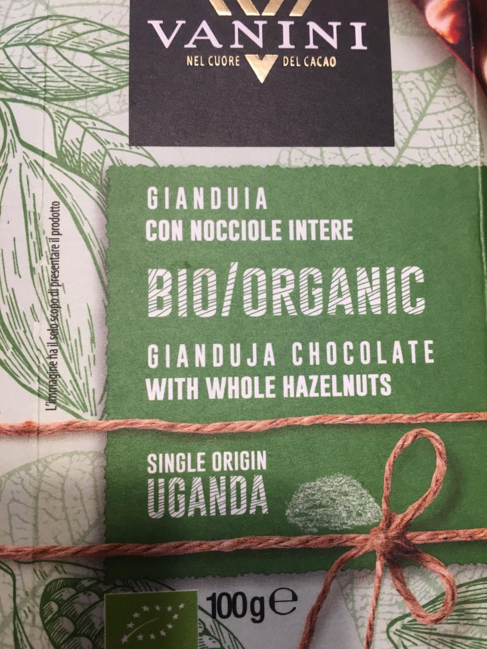 Fotografie - Organic Gianduja Chocolate with Whole Hazelnuts Vanini