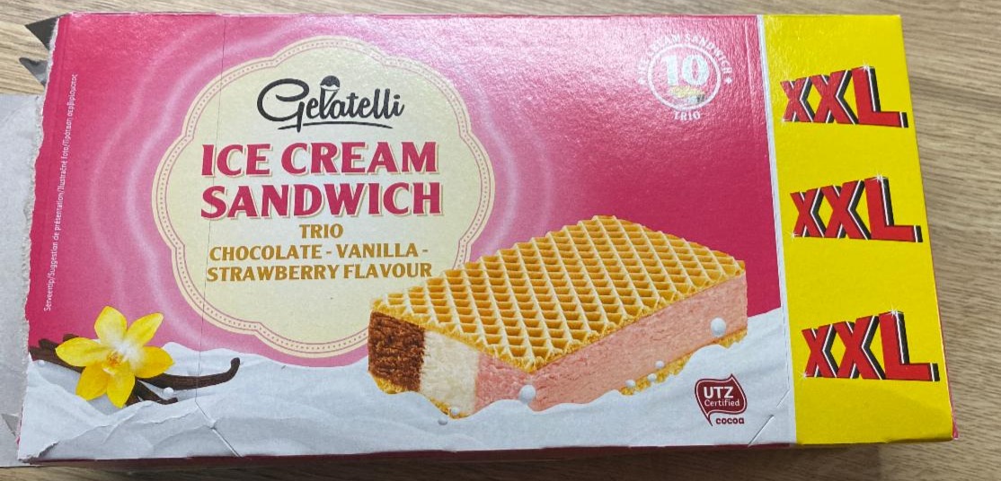 Fotografie - Gelatelli Ice cream Sandwich Trio Chocolate - Vanilla - Strawberry