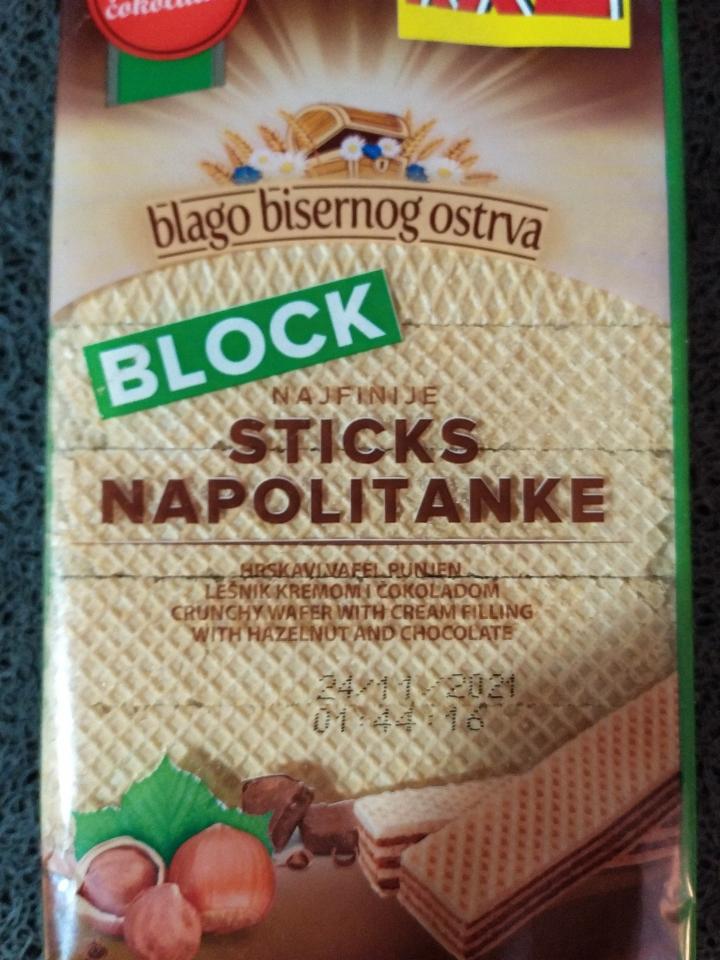 Fotografie - Block Sticks napolitanke oriešok a čokoláda