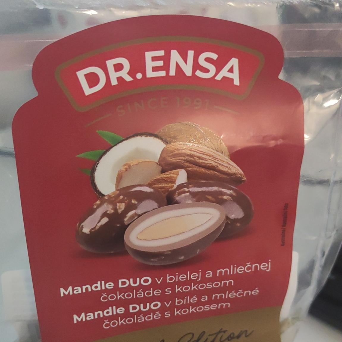 Fotografie - Mandle Duo v bielej a mliečnej čokoláde s kokosom Dr.Ensa