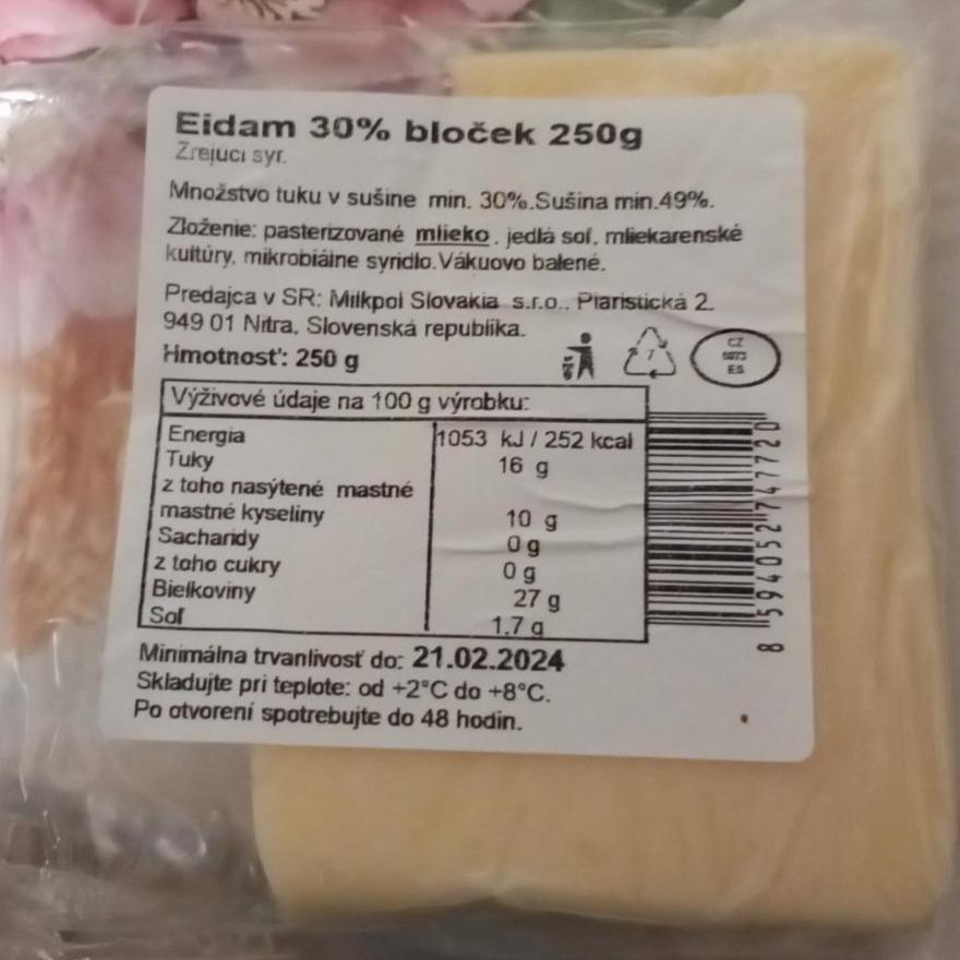 Fotografie - Eidam 30% bloček Milkpol