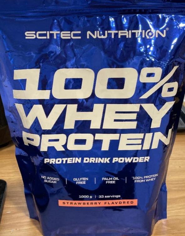 Fotografie - 100% Whey protein drink powder Strawberry Scitec Nutrition