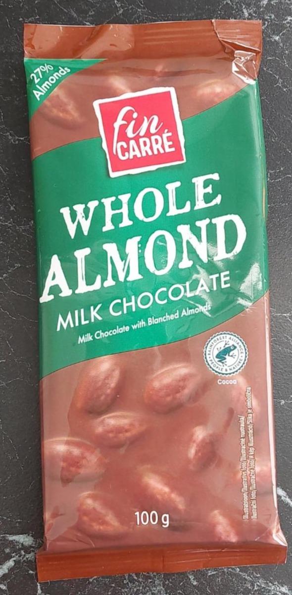 Fotografie - whole almond milk chovolate fin carré