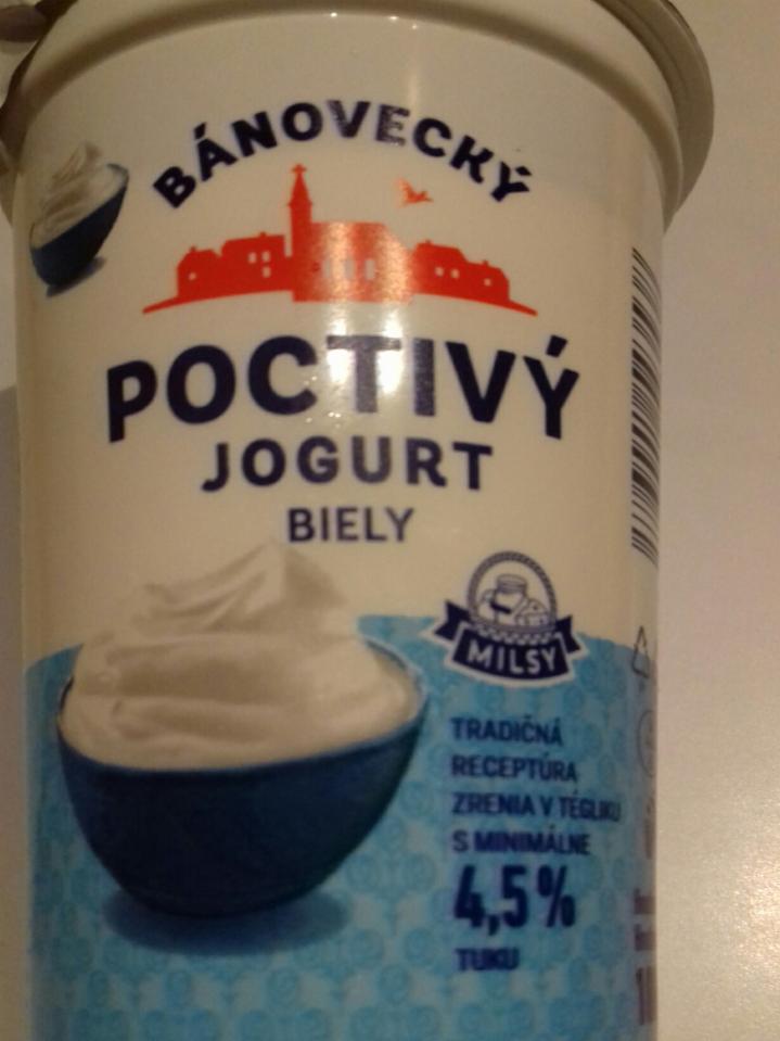 Fotografie - Bánovecký poctivý jogurt biely 4,5%