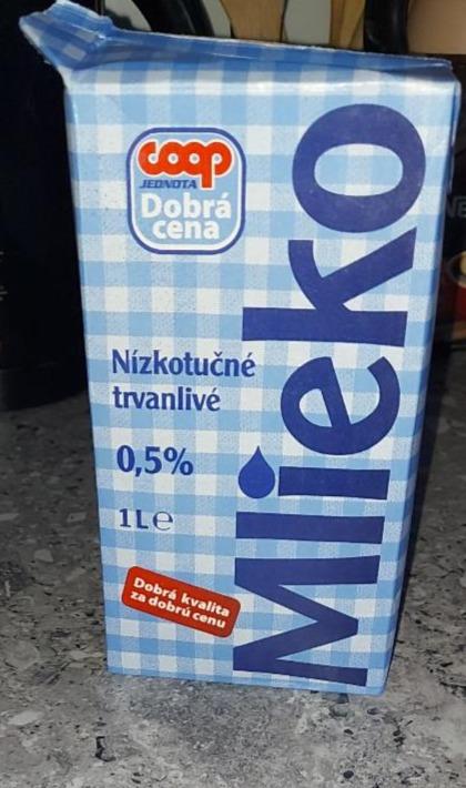 Fotografie - Mlieko nízkotučné trvanlivé 0,5% Coop Dobrá cena