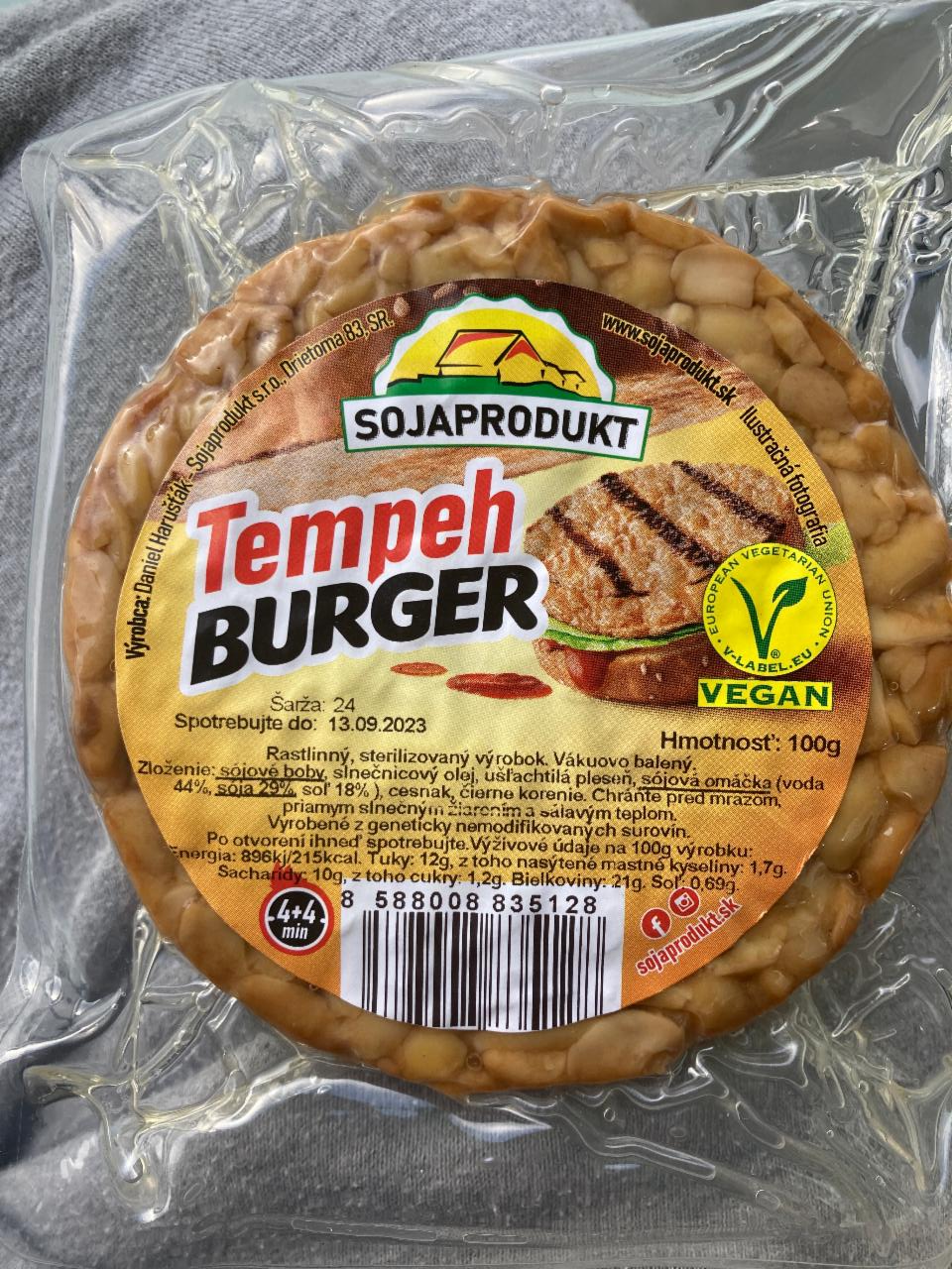 Fotografie - Tempeh Burger Sojaprodukt