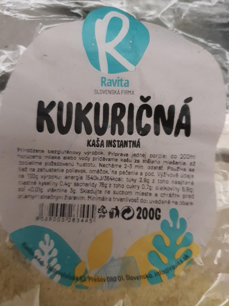 Fotografie - Kukuričná kaša instantná Ravita