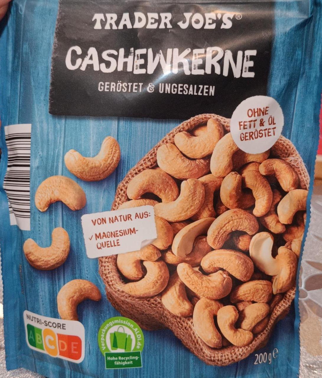 Fotografie - Cashewkerne geröstet & ungesalzen Trader Joe's