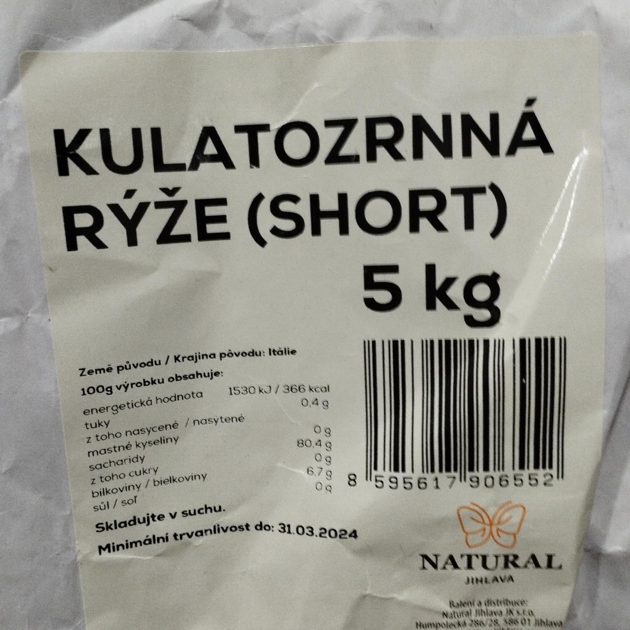 Fotografie - Kulatozrnná Rýže (Short) Natural Jihlava