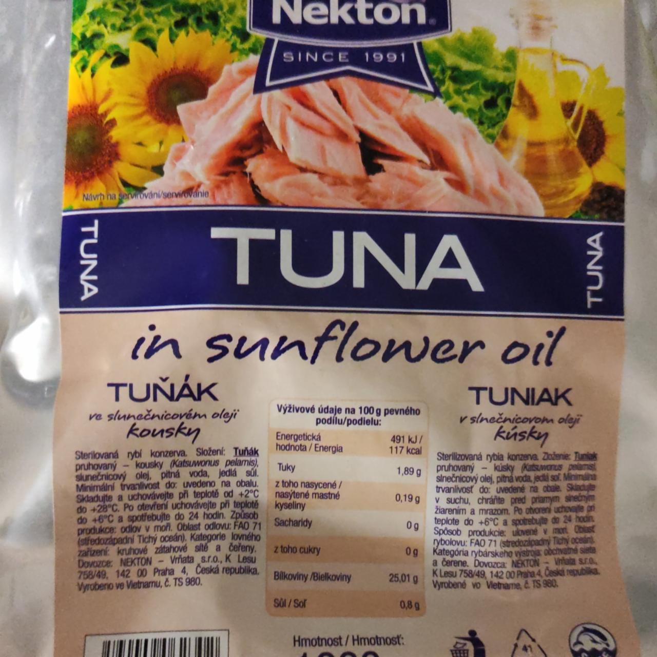Fotografie - Tuna in sunflower oil Nekton
