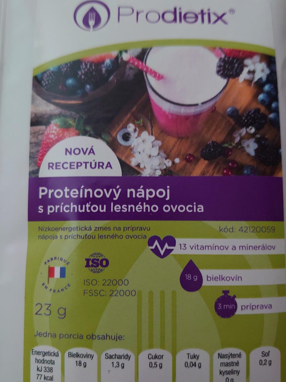 Fotografie - Prodietix proteínový nápoj lesné ovocie