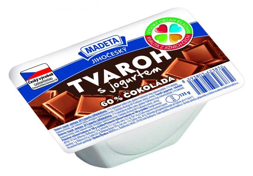 Fotografie - Jihočeský tvaroh s jogurtom 60% čokoláda Madeta