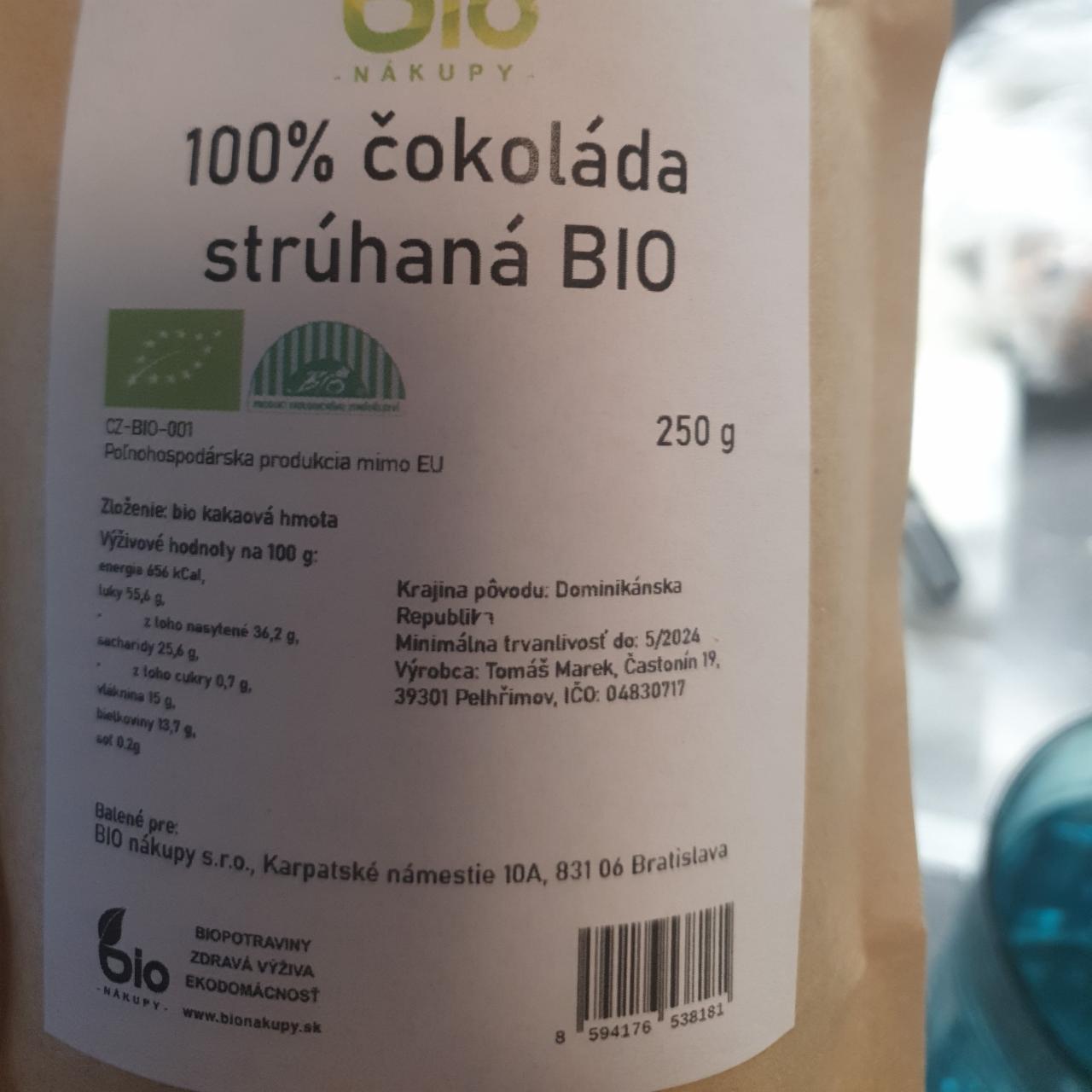 Fotografie - 100% čokoláda strúhaná Bio nákupy