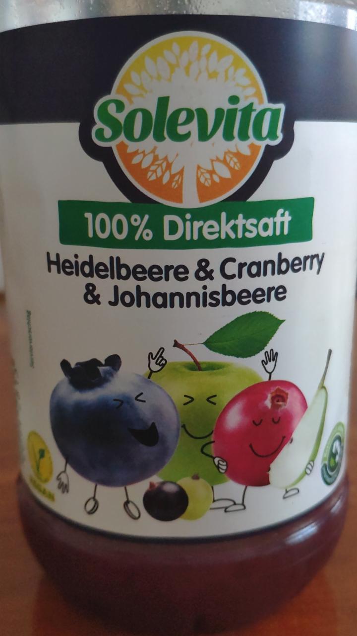 Fotografie - Solevita 100%Direktsaft Heidelbeeren&Cranberry& Johannisbeere