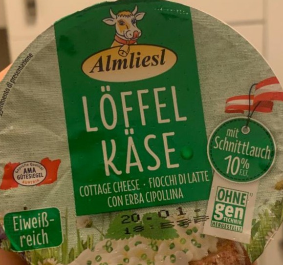 Fotografie - Löffel käse mit schnittlauch