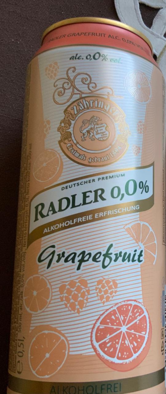 Fotografie - Zähringer Radler 0,0% grapefruit