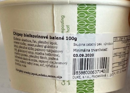 Fotografie - Chipsy bielkovinové balené 100g