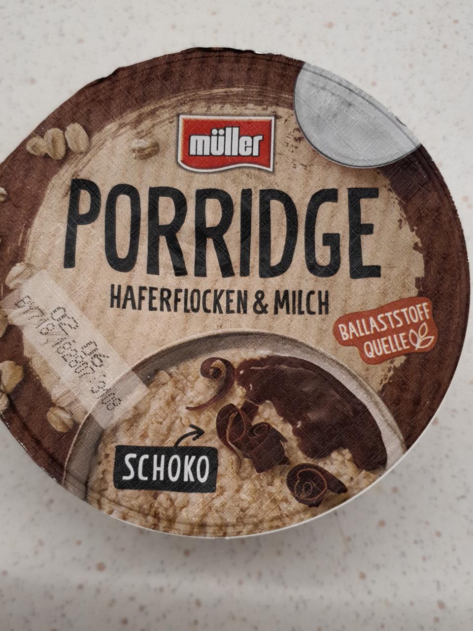 Fotografie - Porridge Haferflocken & milch Schoko Müller