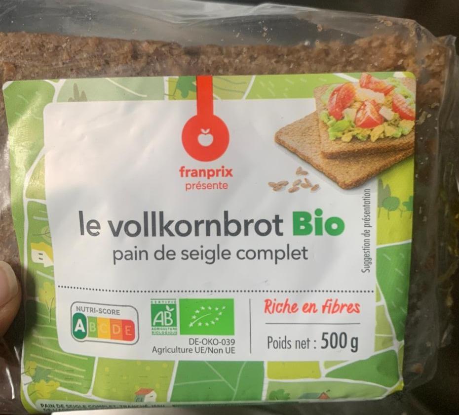 Fotografie - le vollkornbrot Bio pain de seigle complet franprix