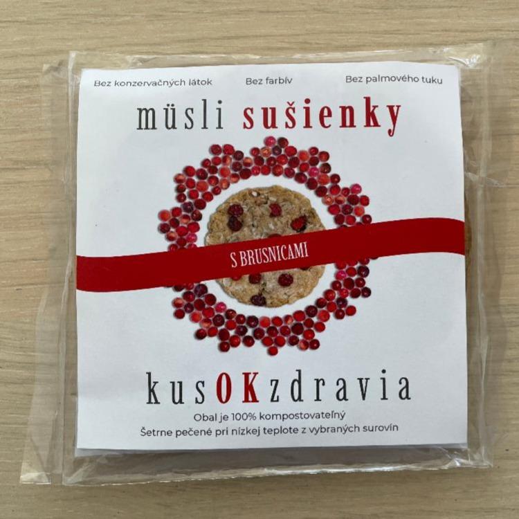 Fotografie - Müsli sušienky s brusnicami kusOKzdravia