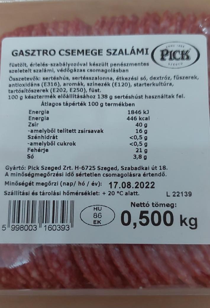 Fotografie - Gasztro csemege szalámi Pick