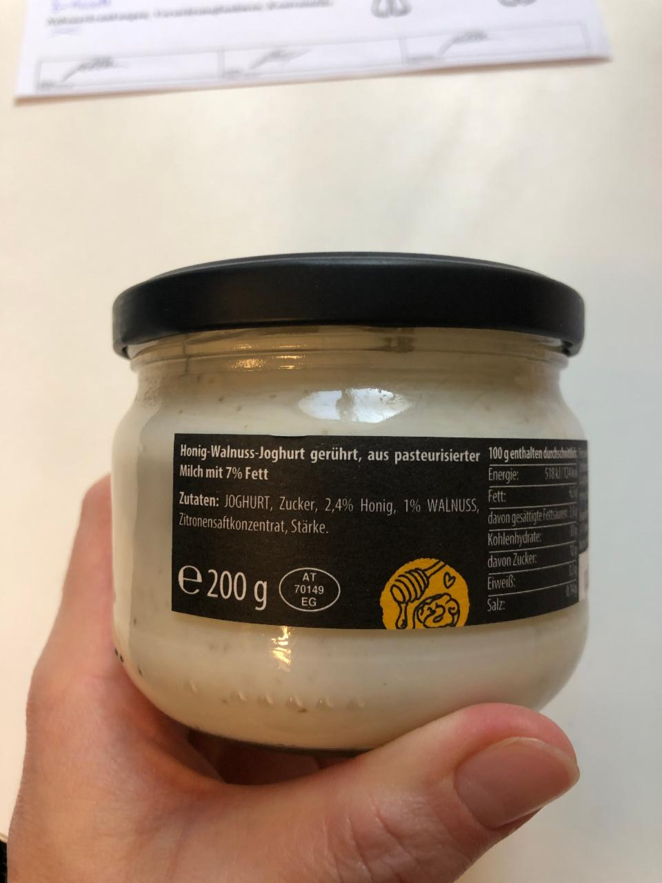 greek style joghurt honig &amp; nuss schärdinger - kalórie, kJ a nutričné ...