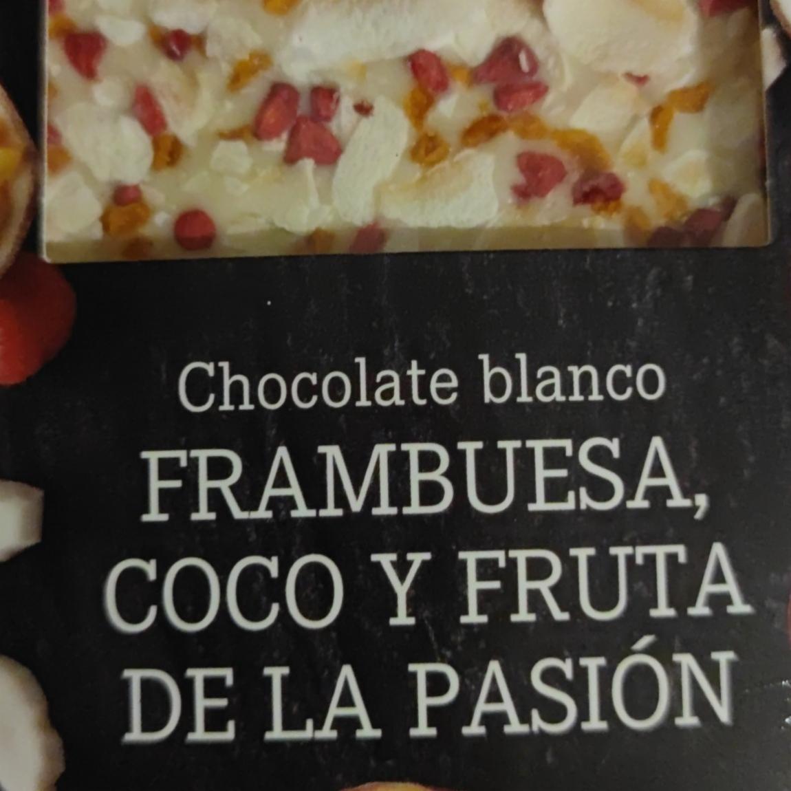 Fotografie - Chocolate blanco Frambuesa, Coco y Fruta de la Pasión Deluxe
