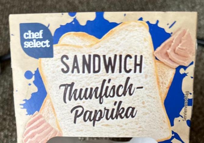 Sandwich Thunfisch-Paprika Chef Select - kalórie, kJ a nutričné hodnoty