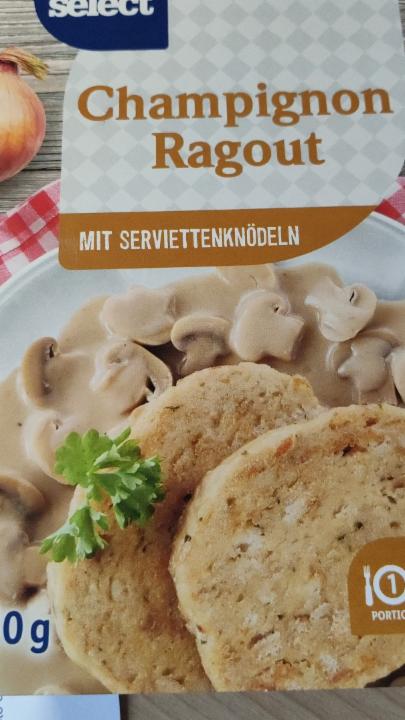 Fotografie - champignon ragout mit serviettenknodel