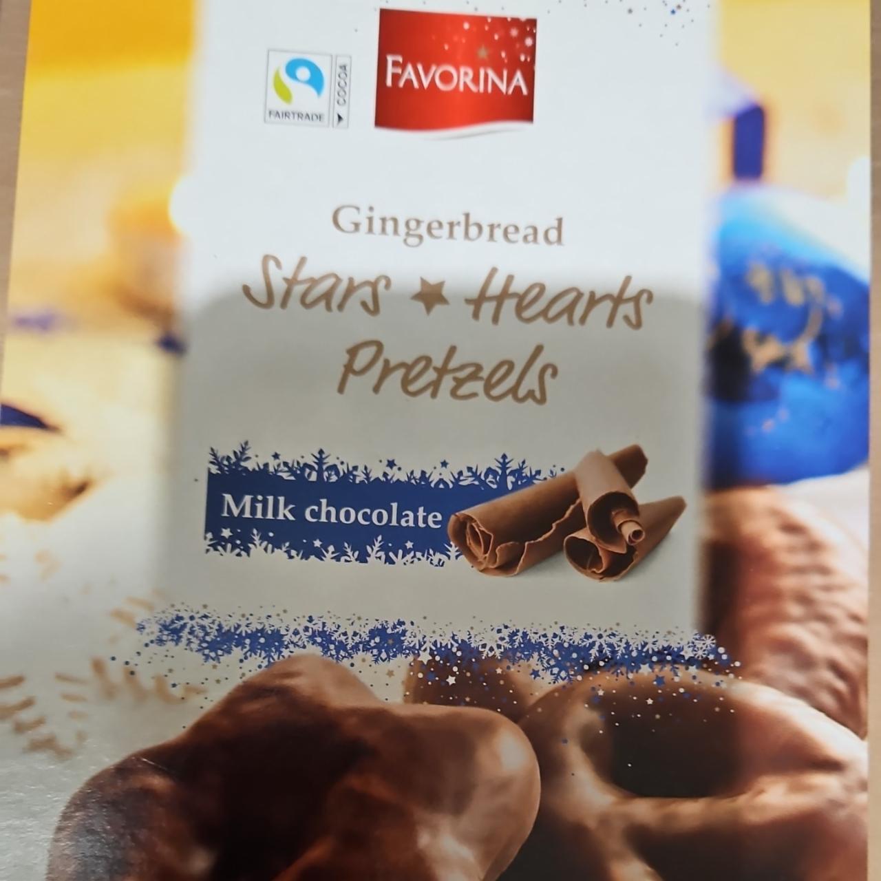 Fotografie - Gingerbread Stars Hearts Pretzels Milk Chocolate Favorina