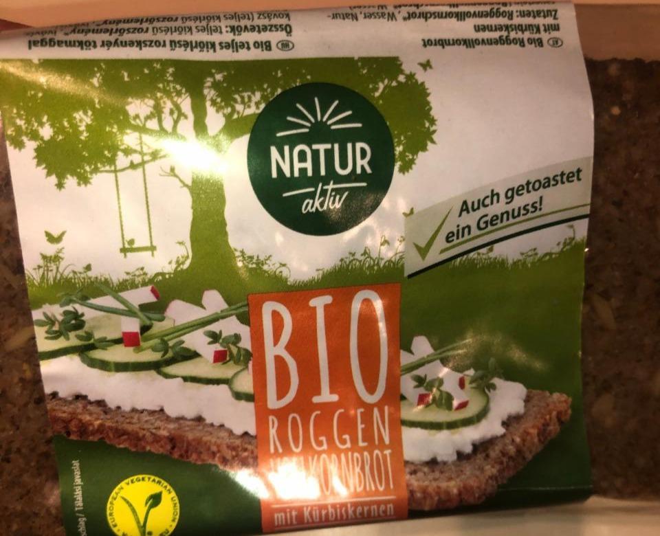 Fotografie - bio roggen vollkornbrot mit kürbiskernen