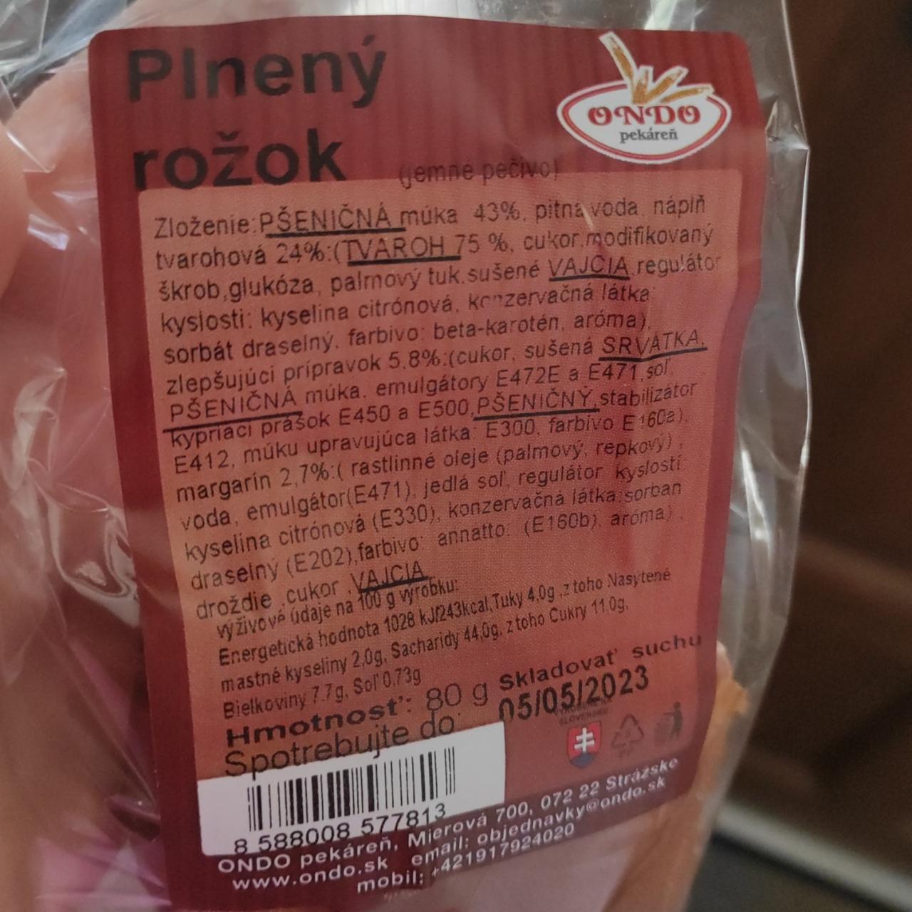 Fotografie - Plnený rožok Ondo Pekáreň