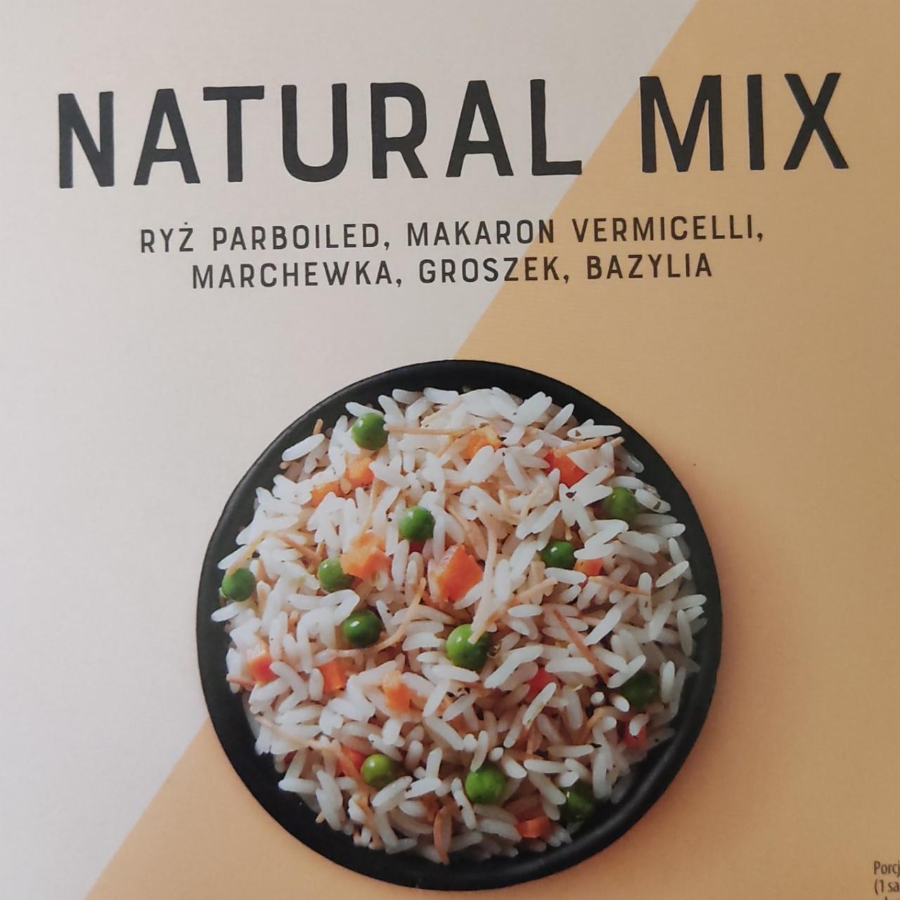 Fotografie - prírodný mix: ryža, cestoviny, hrach, mrkva, bazalka Plony Natury