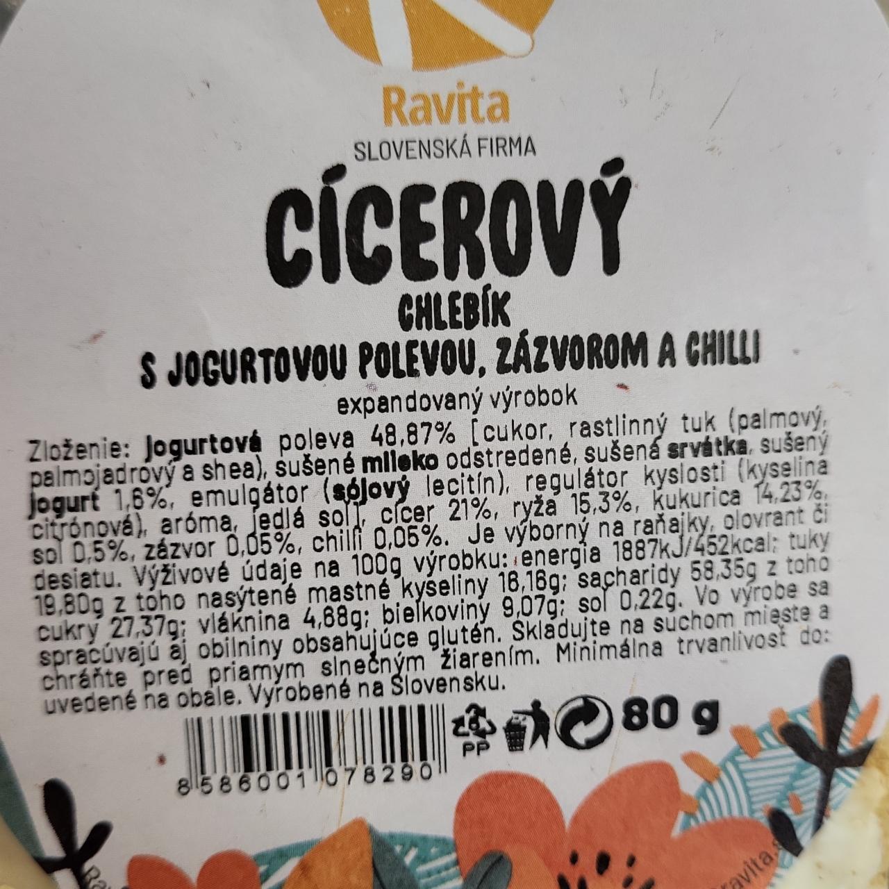 Fotografie - Cícerový chlebík s jogurtovou polevou, zázvorom a chilli Ravita