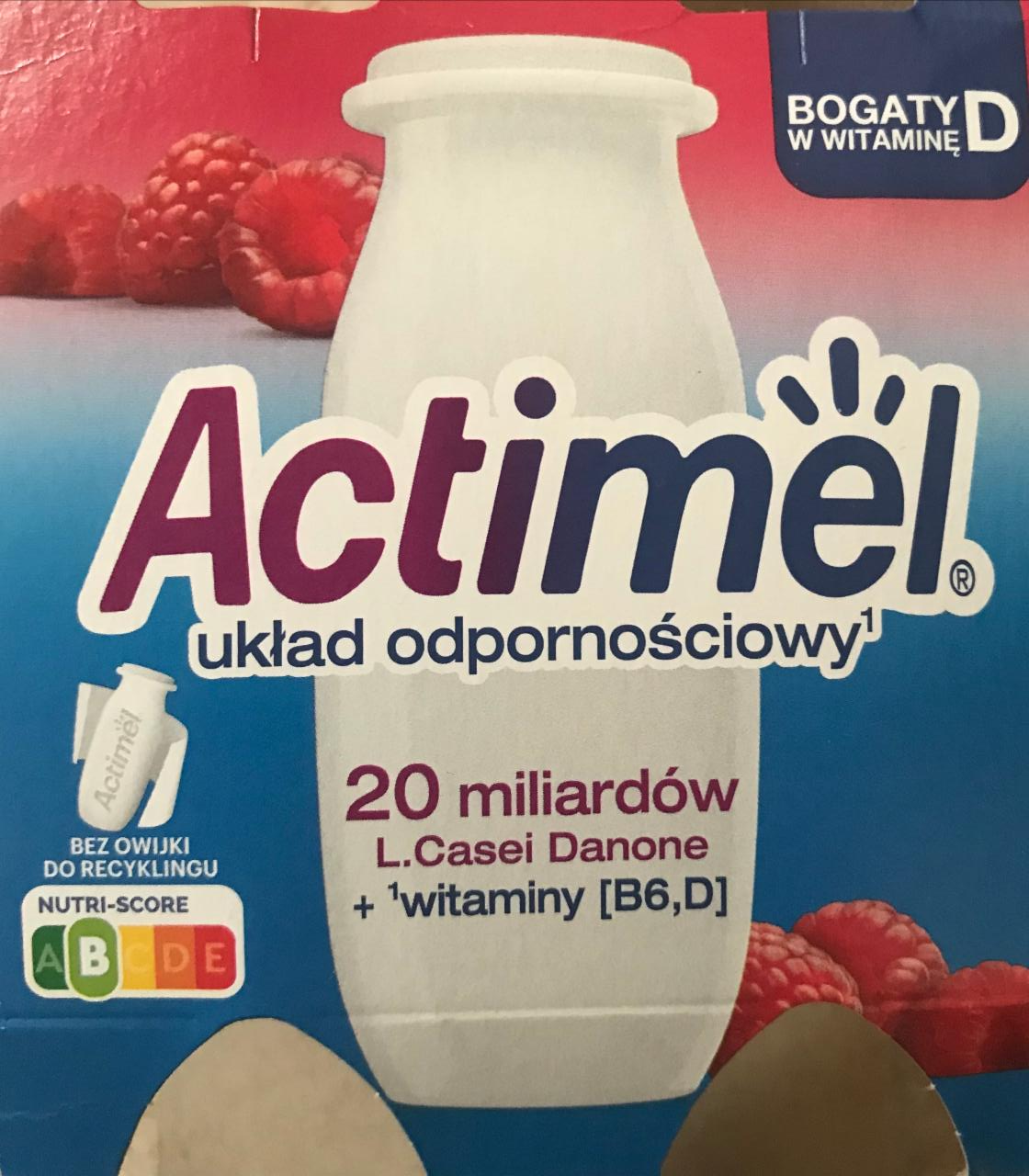 Fotografie - Actimel malinowy Danone