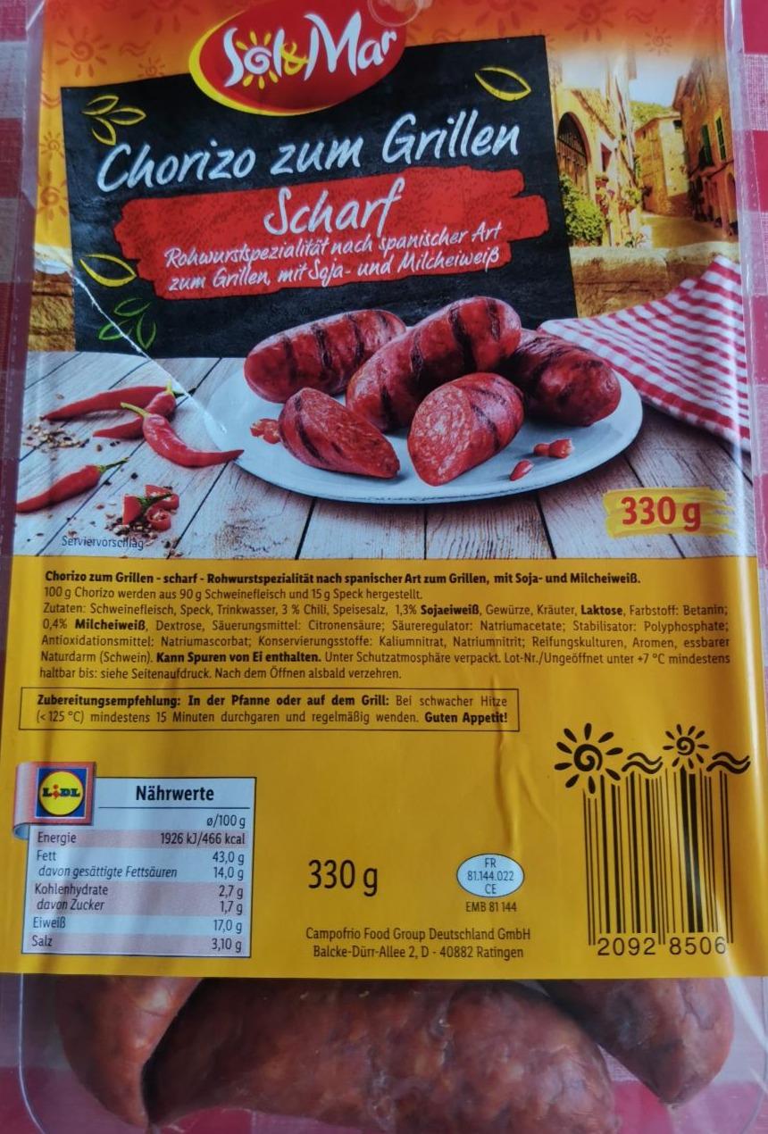 Fotografie - Chorizo zum Grillen Scharf Sol&Mar