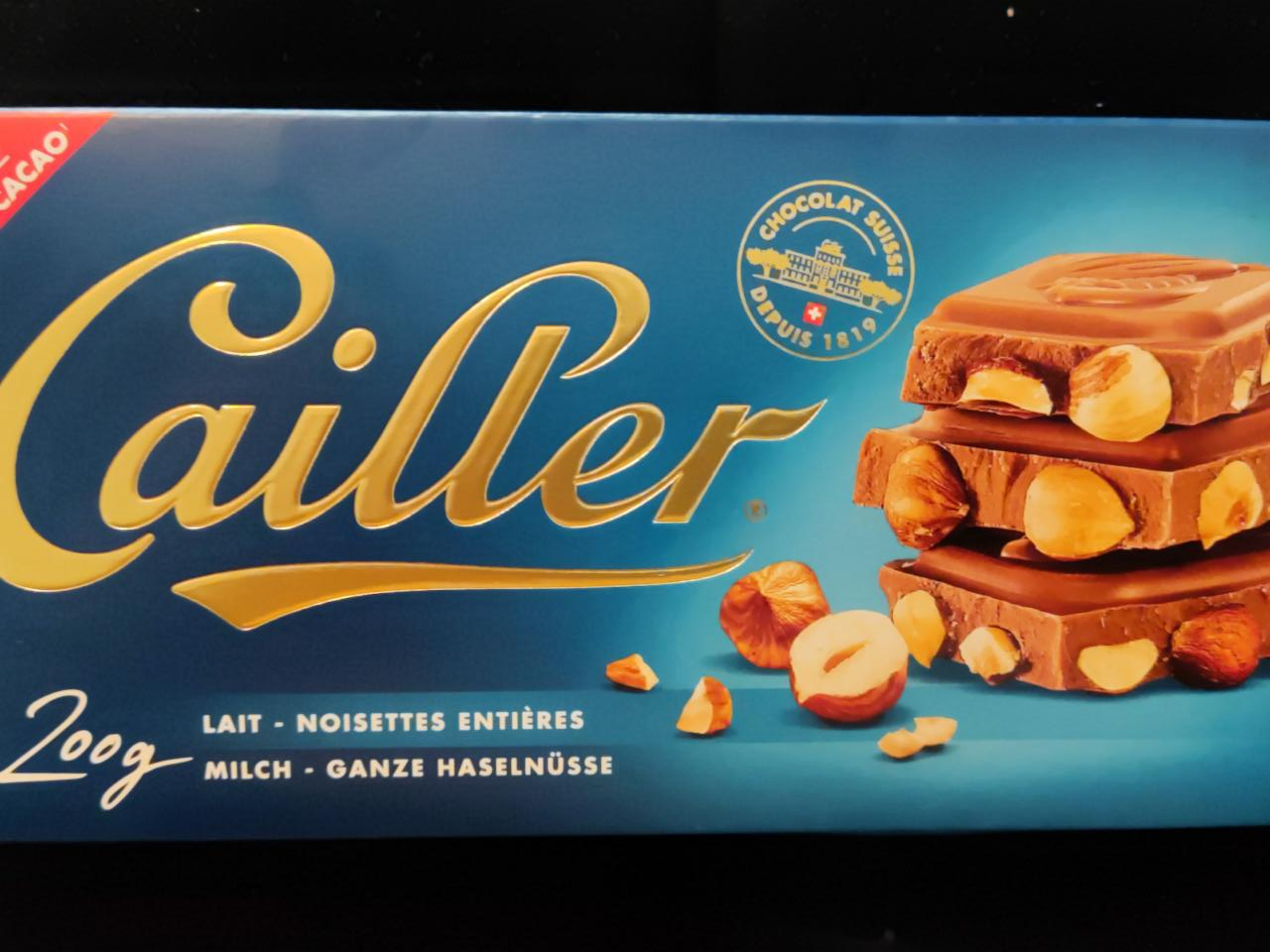 Fotografie - Cailler chocolate lait - noisettes