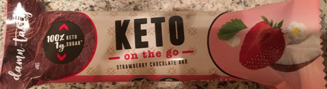 Fotografie - Keto on the go strawberry chcolate bar