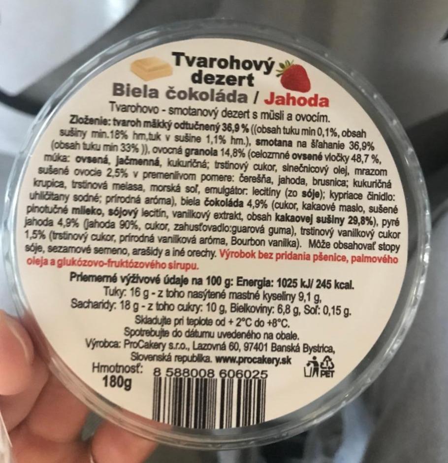 Fotografie - Tvarohový dezert biela čokoláda jahoda ProCakery