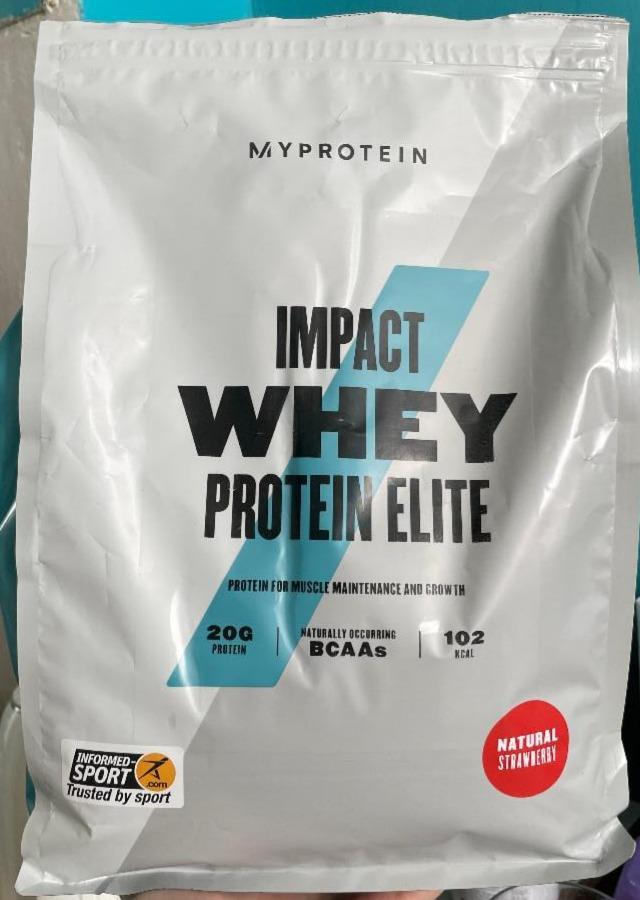 Fotografie - Impact Whey Protein Elite Natural Strawberry Myprotein