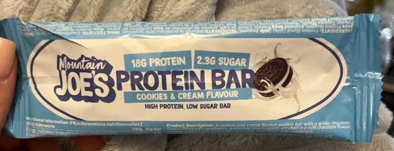 Fotografie - Protein Bar Cookies & cream flavour Mountain Joe's