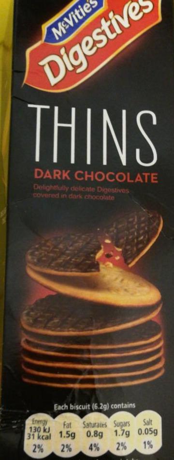 Fotografie - Thins dark chocolate