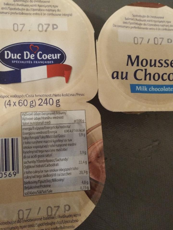 Fotografie - Mousse au Chocolat Milk chocolate Duc De Coeur