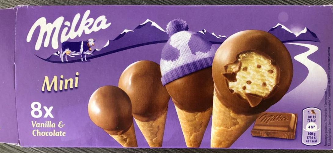 Fotografie - 8 Mini Cones Vanilla & Chocolate Milka