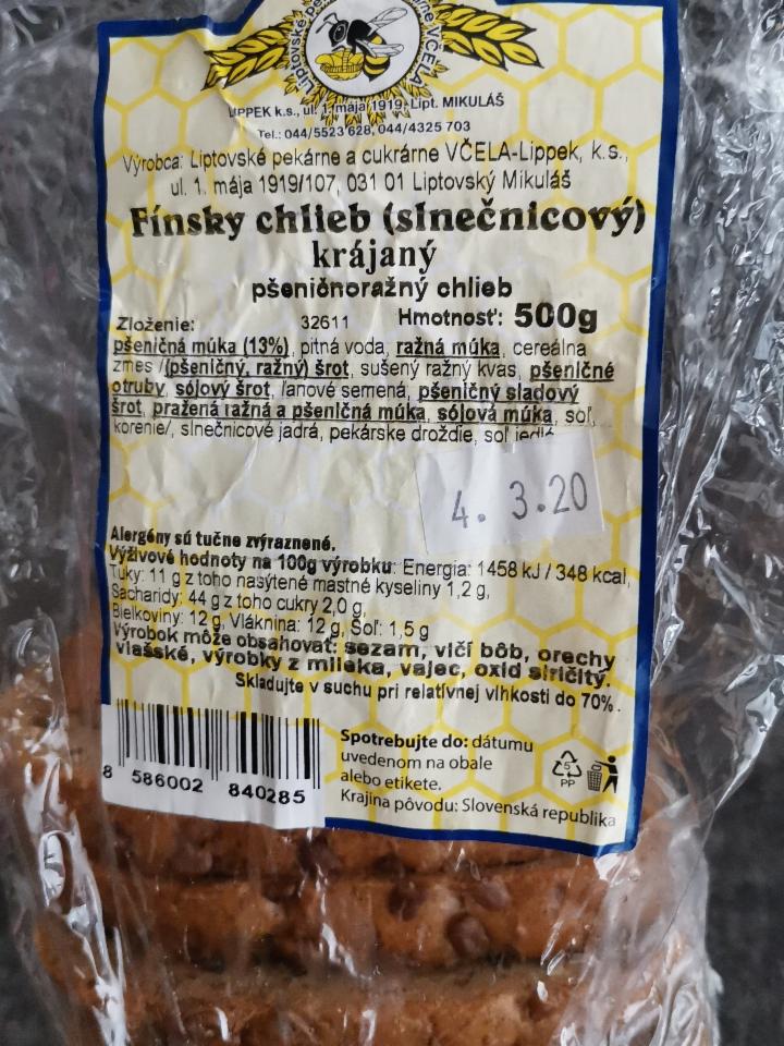 Fotografie - Fínsky chlieb slnečnicový VČELA-Lippek