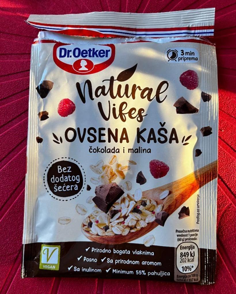 Fotografie - Natural Vibes Ovsena kaša čokolada i malina Dr.Oetker