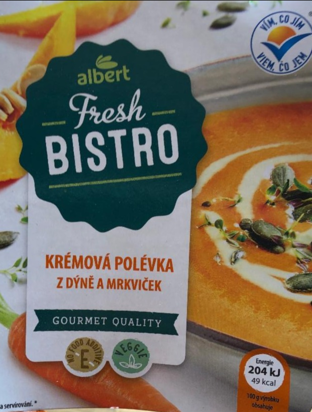 Fotografie - krémova polévka z dýně a mrkviček Albert Fresh Bistro